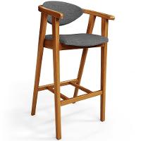 Kit 02 Banquetas Alta Cozinha Bancada Bar Sala De Jantar Fixa Cecília L02 Linho Cinza Escuro - 5