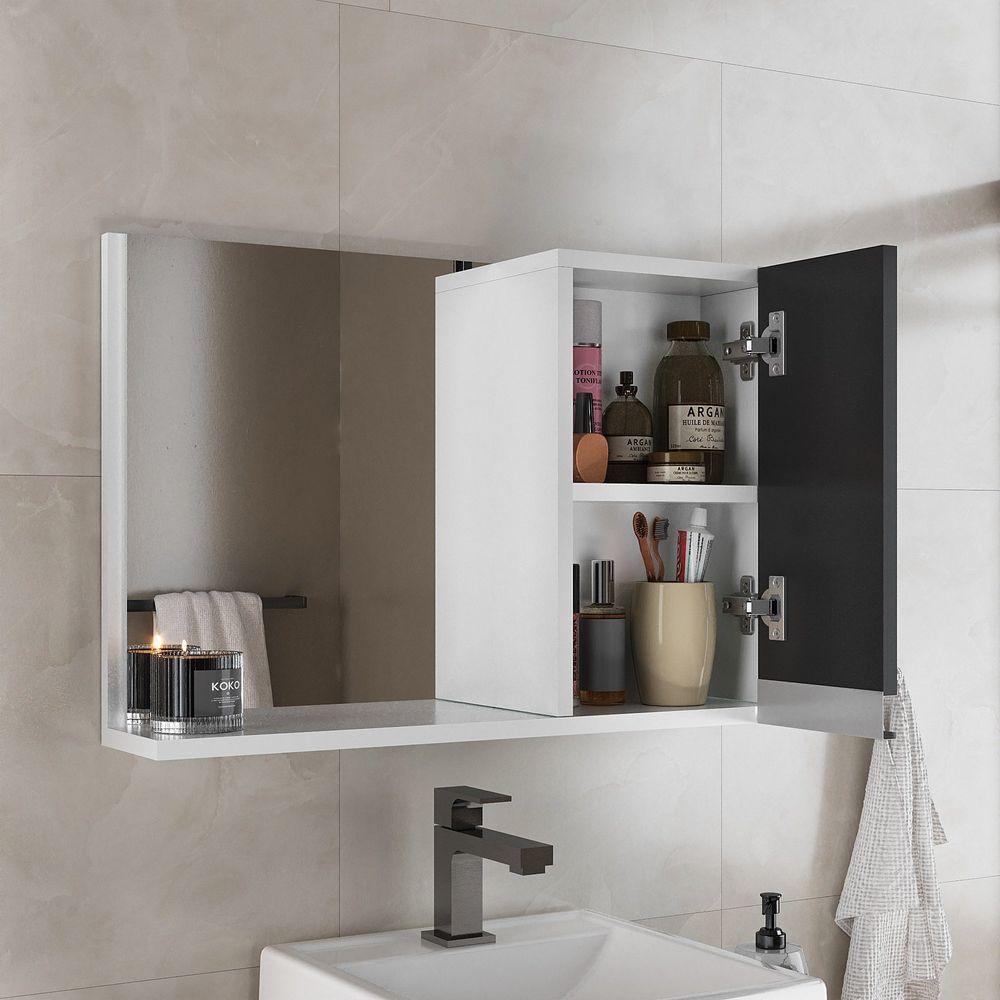 Espelheira 60cm Branco Preto - 3