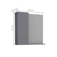 Espelheira Com 1 Porta Para Banheiro Abaeté Cinza - 3