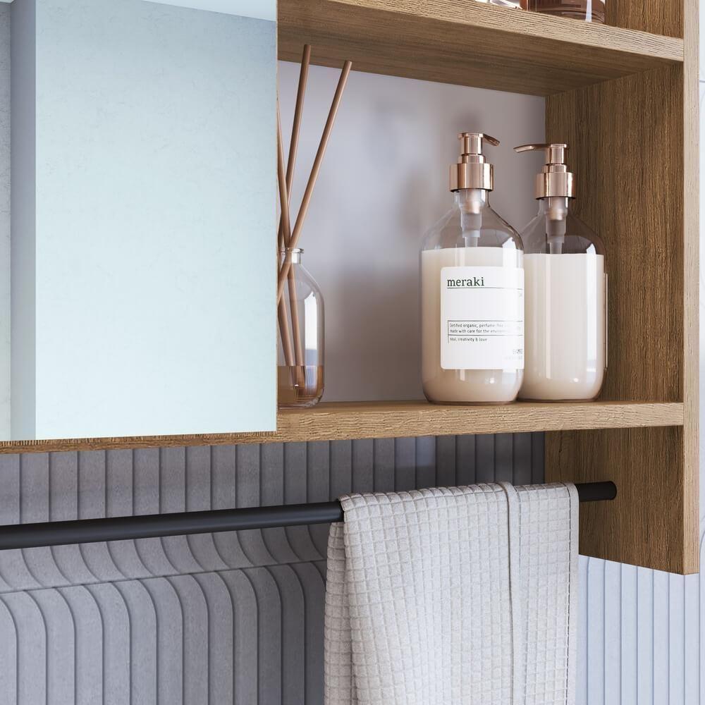 Armario Para Banheiro 01 Porta Com Espelho 80cm Proddy Mel Mel - 5