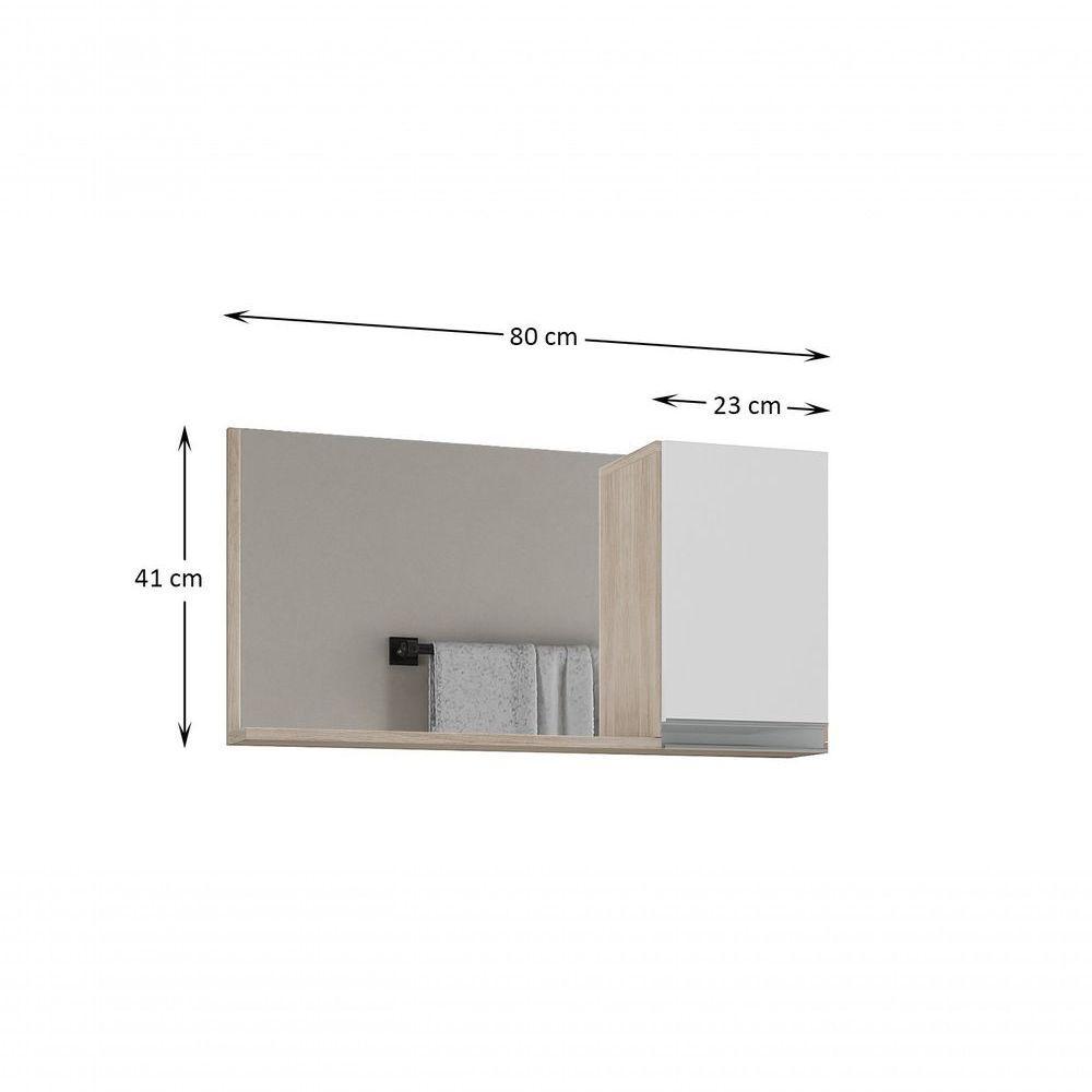Espelheira 80cm Madeirado Branco - 2