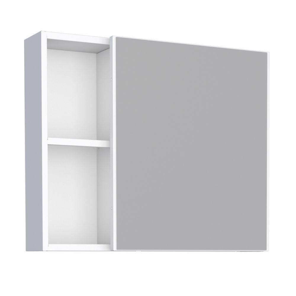 Espelheira Em Aço Com 1 Prateleira Braga Branco - 1