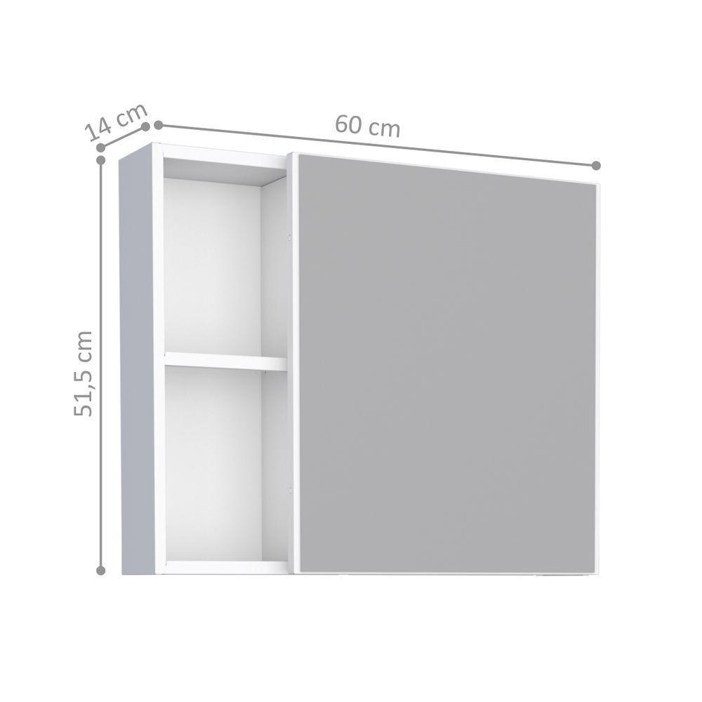 Espelheira Em Aço Com 1 Prateleira Braga Branco - 3