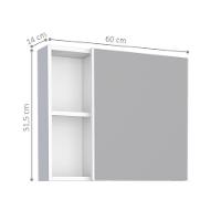 Espelheira Em Aço Com 1 Prateleira Braga Branco - 3