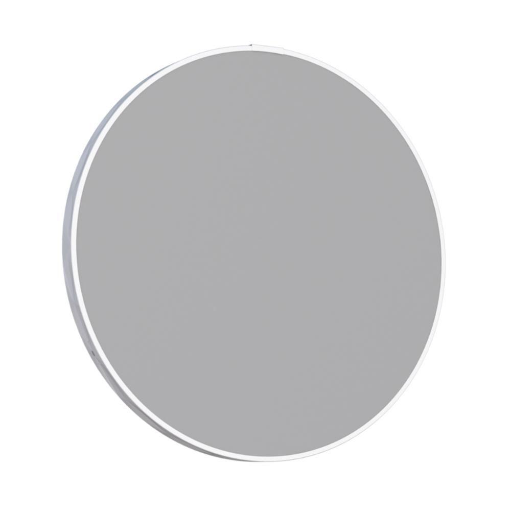 Espelheira Redonda Em Aço Arinos Branco - 1
