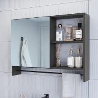 Armario Para Banheiro 01 Porta Com Espelho 80cm Grafite Proddy Grafite - 2