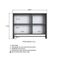 Armario Para Banheiro 01 Porta Com Espelho 80cm Grafite Proddy Grafite - 3
