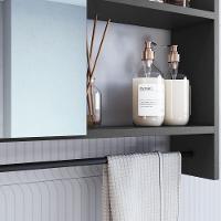 Armario Para Banheiro 01 Porta Com Espelho 80cm Grafite Proddy Grafite - 5