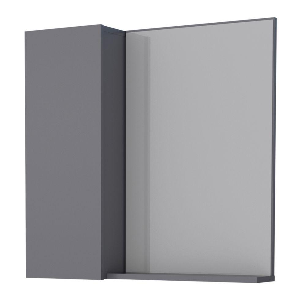 Espelho Para Banheiro Com 1 Porta Arinos Cinza - 1