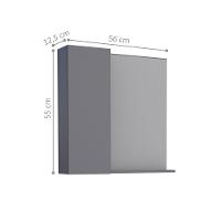 Espelho Para Banheiro Com 1 Porta Arinos Cinza - 3