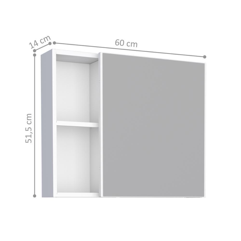 Espelheira 1 Prateleira Em Aço Viseu Branco - 3