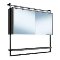 Armario Espelheira 80 Cm Com Toalheiro P1043 Grafite Pp Milani Store Grafite - 1