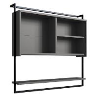 Armario Espelheira 80 Cm Com Toalheiro P1043 Grafite Pp Milani Store Grafite - 5