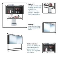 Armario Espelheira 80 Cm Com Toalheiro P1043 Grafite Pp Milani Store Grafite - 7