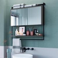 Armario Espelheira 80 Cm Com Toalheiro P1043 Grafite Pp Milani Store Grafite - 8