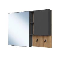 Armario Para Banheiro Com Espelho 02 Portas 80cm Mel Grafite Proddy Mel Grafite - 1