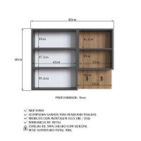 Armario Para Banheiro Com Espelho 02 Portas 80cm Mel Grafite Proddy Mel Grafite - 3