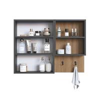 Armario Para Banheiro Com Espelho 02 Portas 80cm Mel Grafite Proddy Mel Grafite - 5