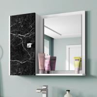 Espelheira Com 1 Porta Para Banheiro Macau Branco Nero - 1
