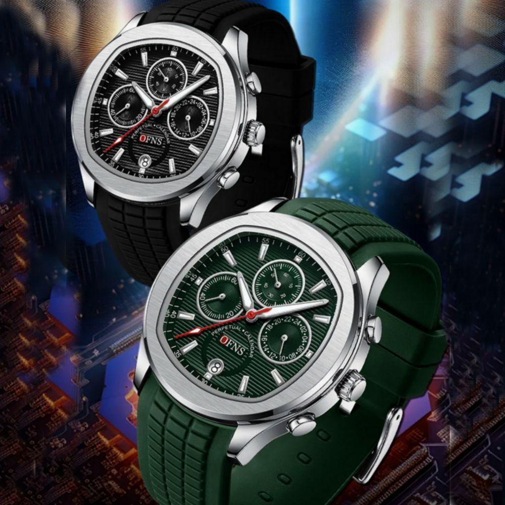 Relógio De Pulso De Quartzo Impermeável Masculino Casual Luminoso Verde - 2