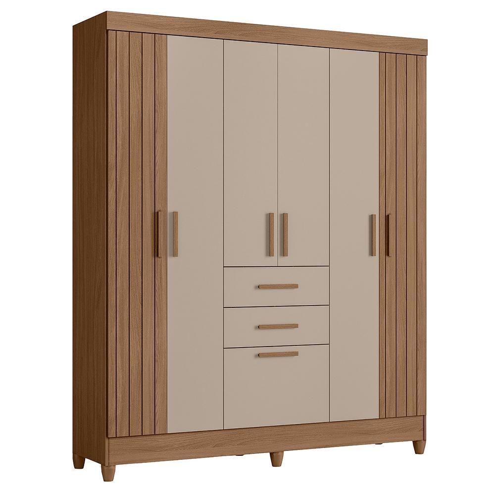 Guarda Roupa Solteiro Malta 7 Portas E 2 Gavetas Carvalho/fendi - Moval - 1