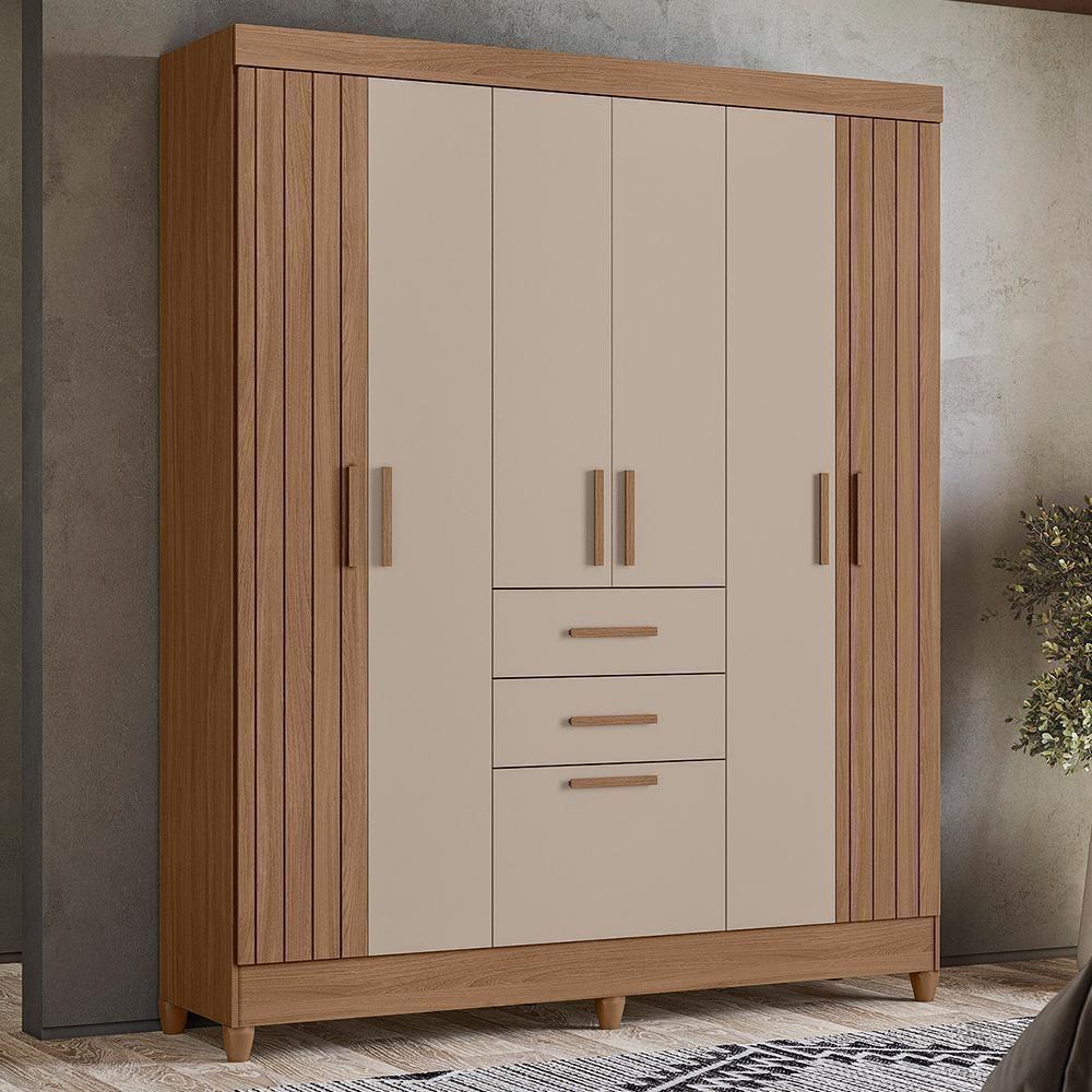 Guarda Roupa Solteiro Malta 7 Portas E 2 Gavetas Carvalho/fendi - Moval - 2