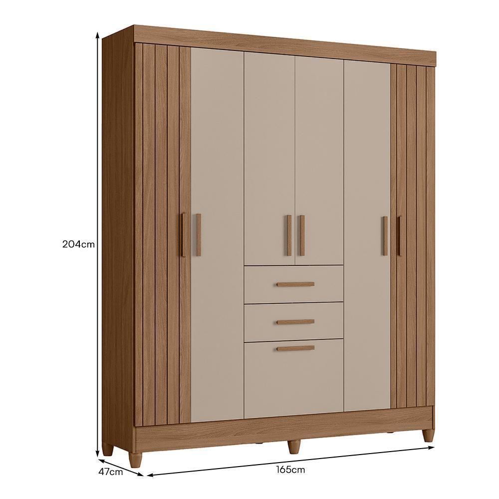 Guarda Roupa Solteiro Malta 7 Portas E 2 Gavetas Carvalho/fendi - Moval - 4