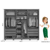 Guarda Roupa Casal Arizona 3 Portas Deslizantes Carvalho/fendi Com Espelho - Moval - 4