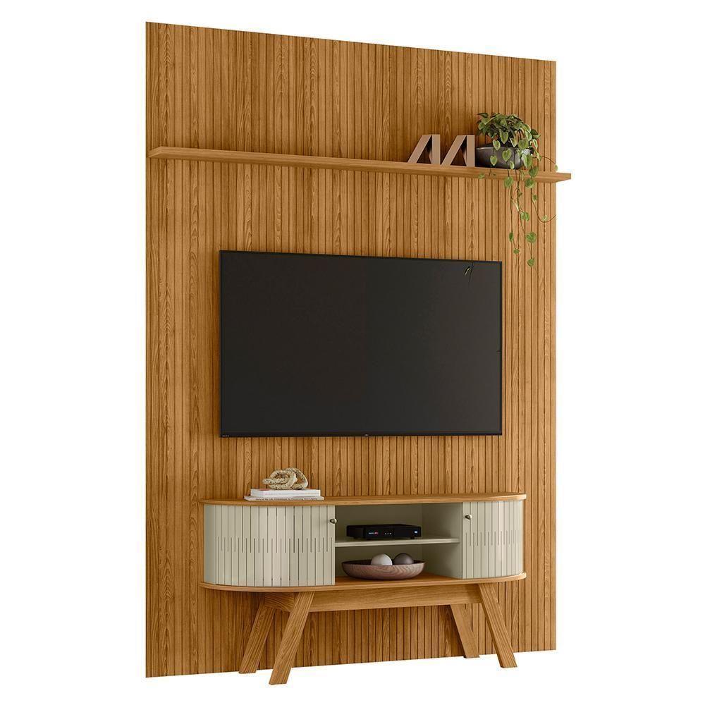 Rack Bancada Com Painel Silverstone Cumaru/opala Para Tv Até 75” - Madetec - 1