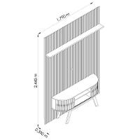 Rack Bancada Com Painel Silverstone Cumaru/opala Para Tv Até 75” - Madetec - 5