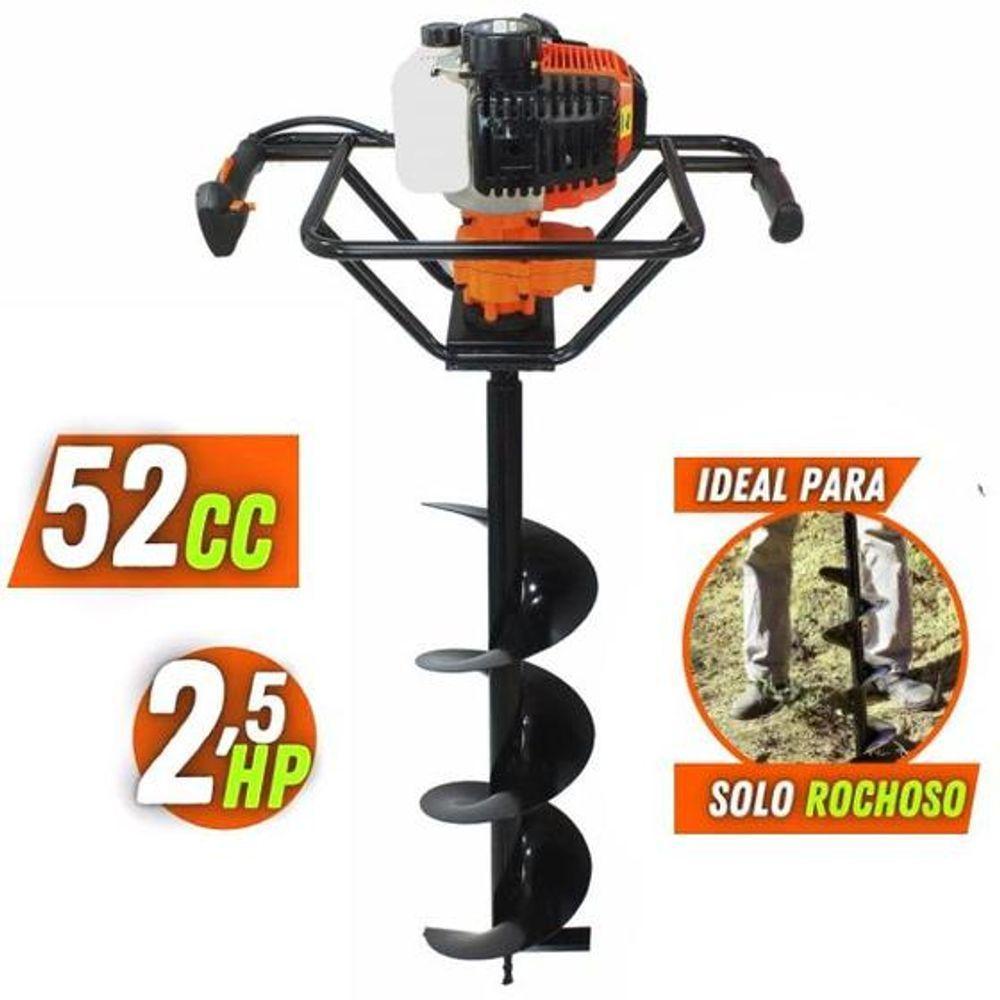 Perfurador De Solo A Gasolina 2t 52cc 2,5hp Com Broca 80x20cm Vulcan Trent Vps520 - 10