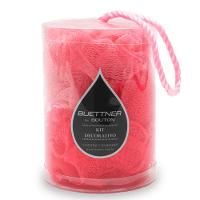 Esponja De Banho Buettner Pote C/ 2un C/ Cordão Nylon Rosa - 2