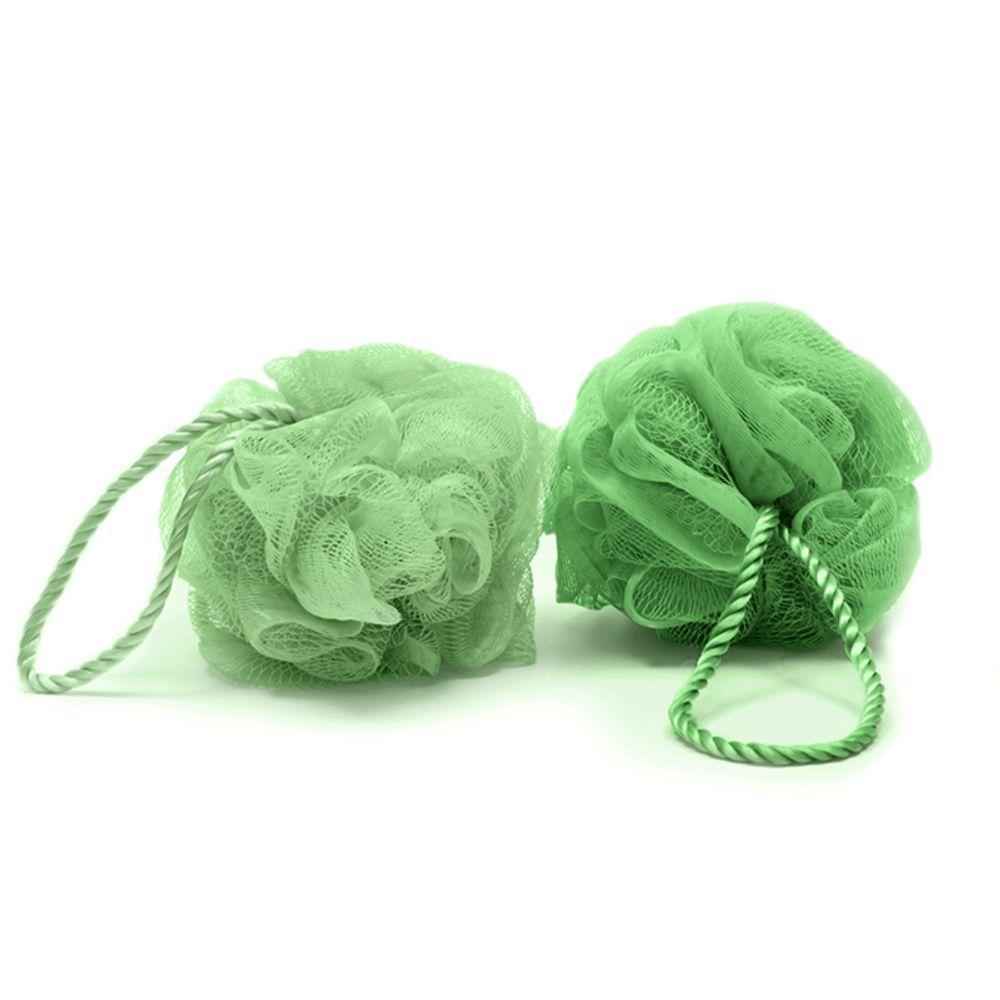 Esponja De Banho Buettner Pote C/ 2un C/ Cordão Nylon Verde - 1