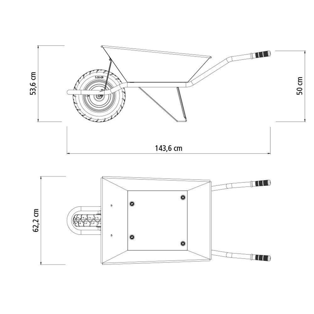 Carrinho De Mão Com Caçamba Metálica Cinza 65l - Tramontina - 3