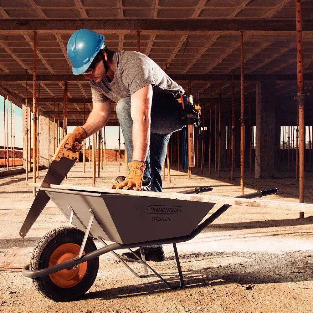 Carrinho De Mão Com Caçamba Metálica Cinza 65l - Tramontina - 5
