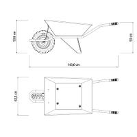 Carrinho De Mão Com Caçamba Metálica Cinza 65l - Tramontina - 3