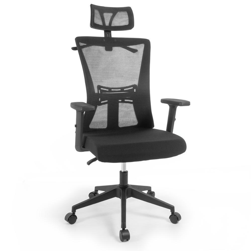 Cadeira De Escritório Ergonômica Imperial Com Apoio De Cabeça E Relax - Preto - 1