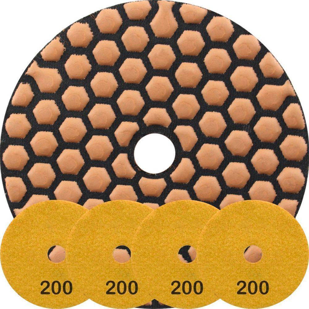 Kit 4 Disco Lixa Polimento A Seco Mármore 10 Cm Grão 200 - 1