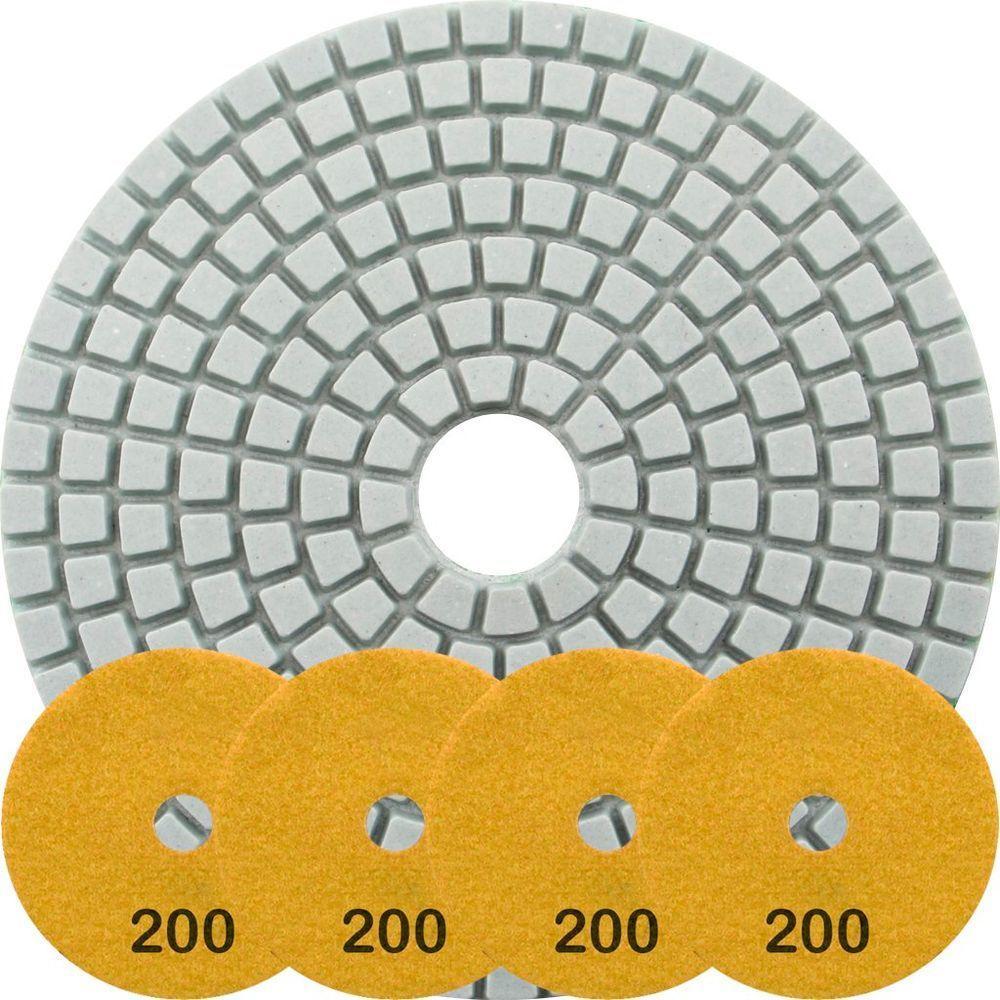 Kit 4 Disco Lixa Polimento úmido Mármore 10 Cm Grão 200 - 1