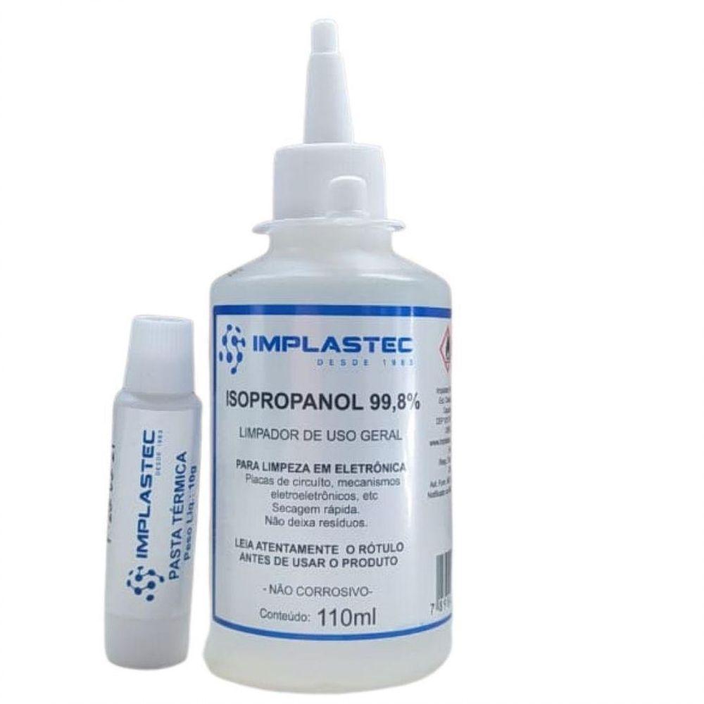 Kit álcool Isopropilico 110 Ml - Pasta Termica 10g - 1