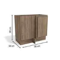 Balcão De Cozinha Maxxi G748 Canto Reto Com 1 Porta Sem Tampo 98cm Canela - 2