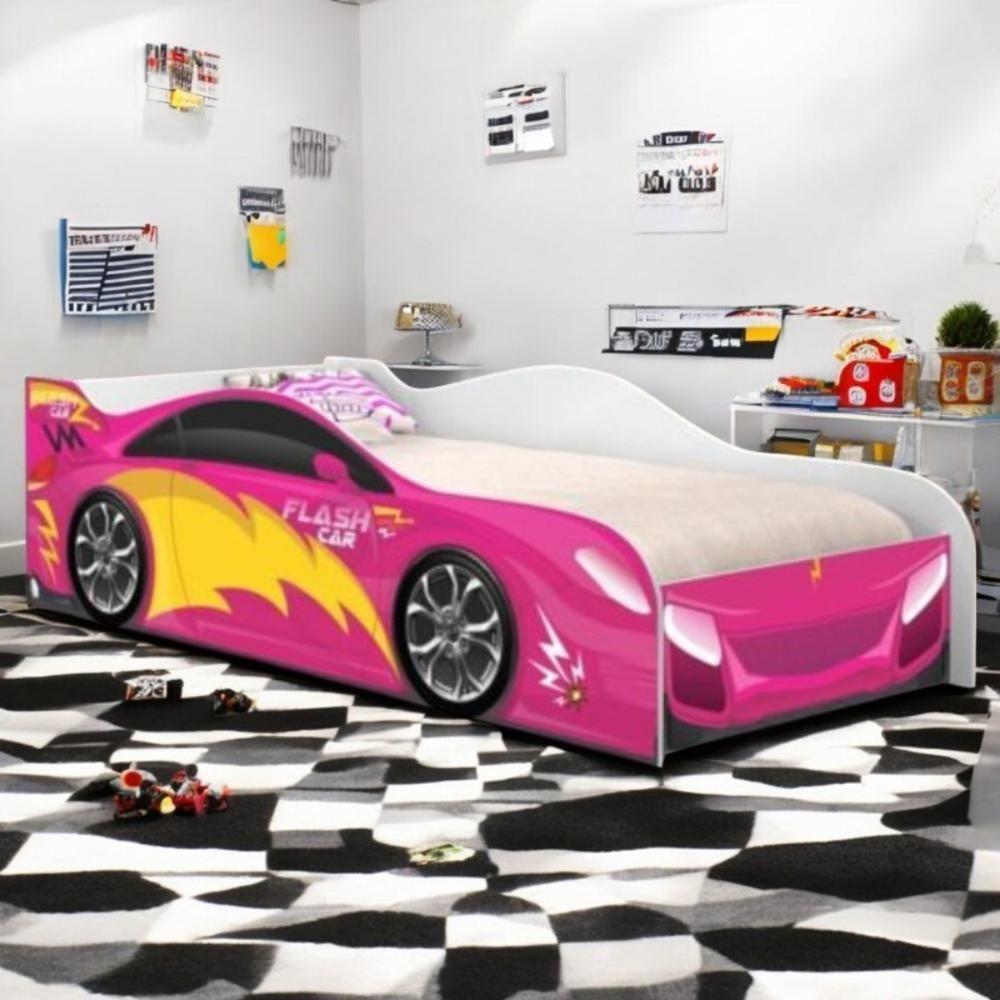 Cama Infantil Para Menina Menino Com Proteção E Com Colchão Flash Rosa - 1
