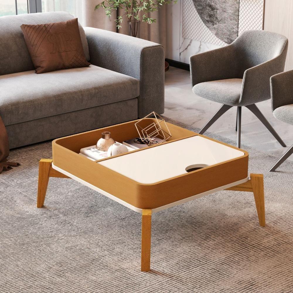 Conjunto Mesa De Centro E Buffet Rogers Off White Nature - 2