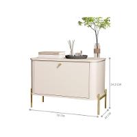 Conjunto Mesa De Cabeceira Albania Off White Dourado - 3