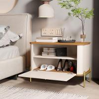 Conjunto Mesa De Cabeceira Albania Off White Nature Dourado - 4