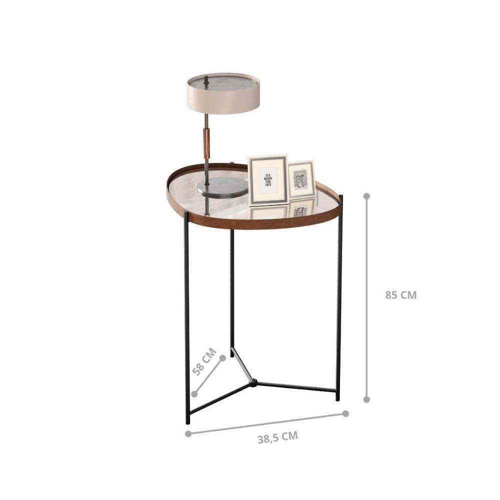 Mesa De Apoio Monterrey Castanho Preto - 3