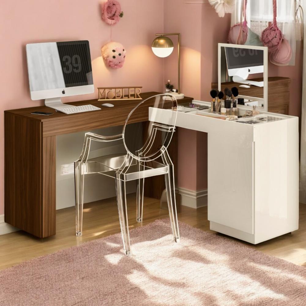 Escrivaninha Penteadeira Lais Freijo Off White - 1