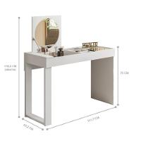 Escrivaninha Penteadeira Com Espelho Midletown Branco Fosco - 3