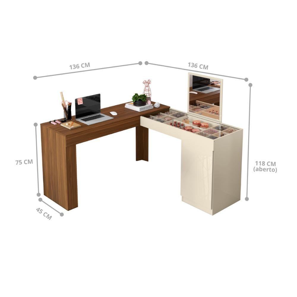 Escrivaninha Penteadeira Cirus Freijo Off White - 3