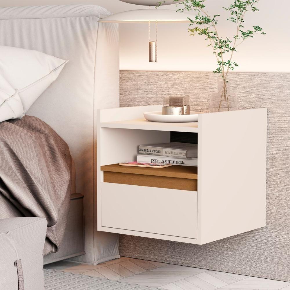 Mesa Cabeceira Suspensa Bariloche Off White Nature - 1